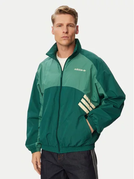 ADIDAS ORIGINALS Prijelazna jakna Munich svijetlobež / žad / tamno zelena