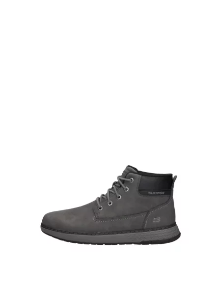 Botki Skechers sznurowane koronkowe szare