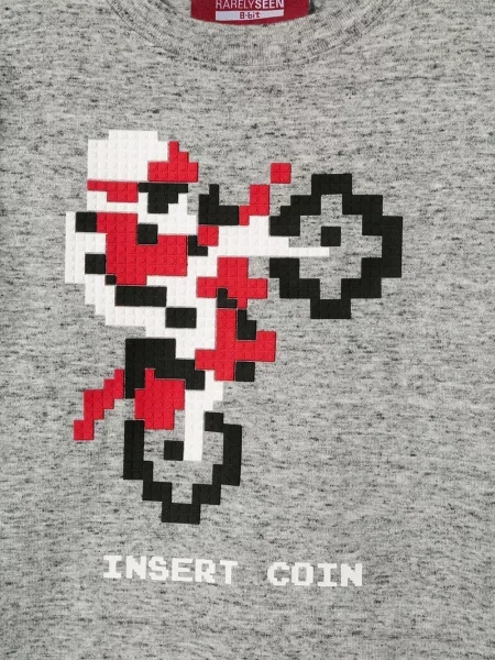 Koszulka dziecięca Mostly Heard Rarely Seen 8-bit szara