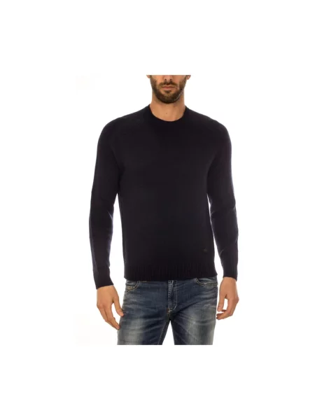 Sweter Armani Jeans z kaszmiru niebieski