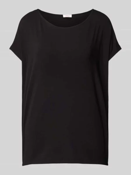 T-shirt z obniżoną linią ramion S.oliver Red Label czarna