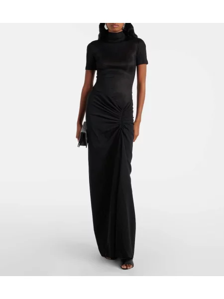 Rochie maxi Christopher Esber din jerseu de costum negru