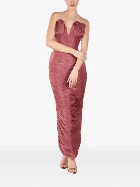 Rochie midi Andreea Veneciuc cu volane roz