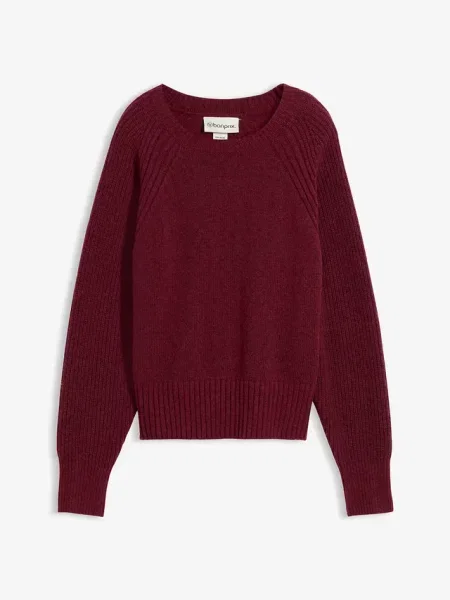 Sweter z miękkiej mieszanki wełny czerwony