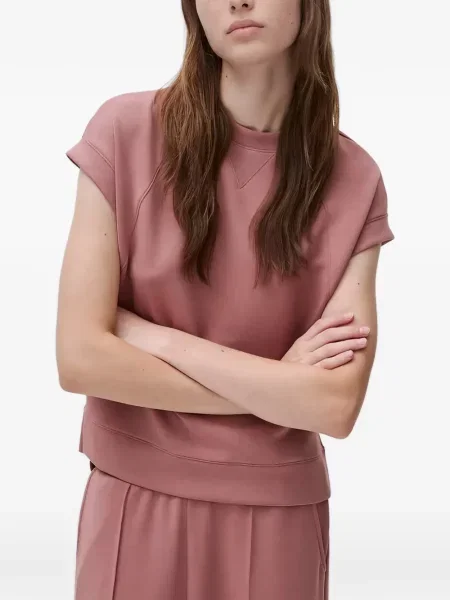 Tricou Benetton cu decolteu rotund roz