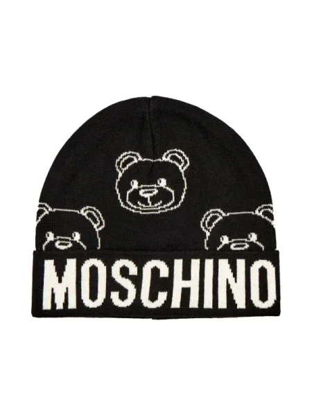 Moschino Căciulă cu adaos de lână negru