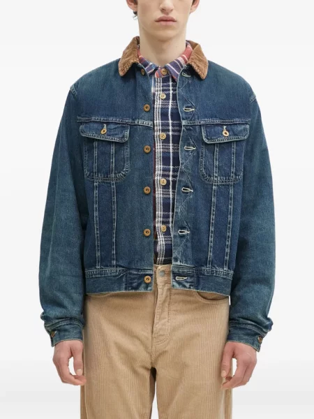 Geacă de blugi Human Made de catifea cord albastru