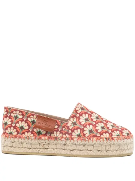 Espadrile Etro cu model floral cu imagine roșu