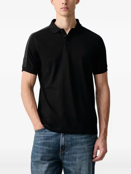 Tricou polo Guess cu autograf negru