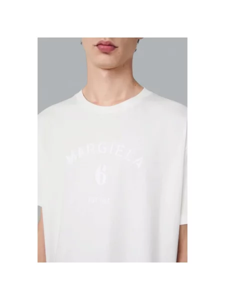 Koszulka Mm6 Maison Margiela z nadrukiem biała