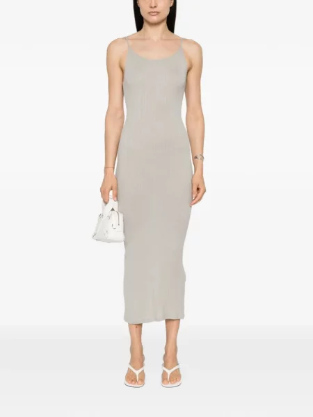 Rochie maxi Majestic Filatures tricotate gri