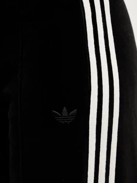 Спортивні велюрові штани adidas Originals Velvet широкі висока посадка чорний
