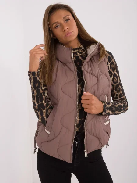 Vestă Fashionhunters maro