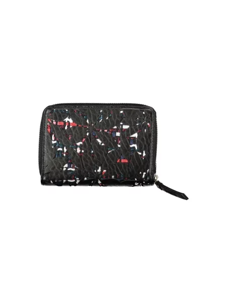Lniany portfel Desigual elegancki czarny