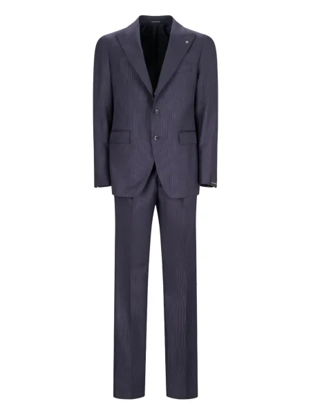 Pruhovaný oblekový jednořadý oblek Tagliatore modrý