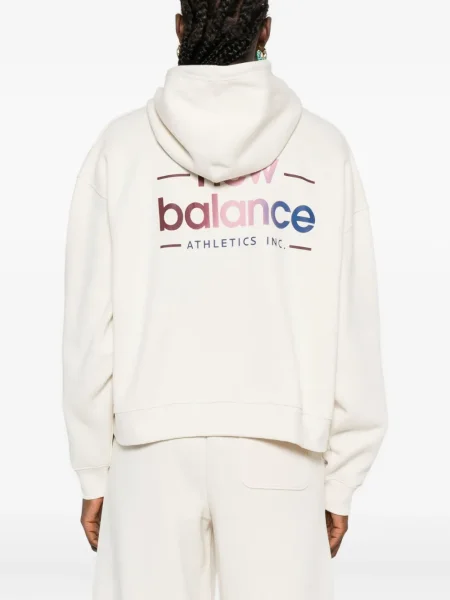 Top sport New Balance cu broderie maro