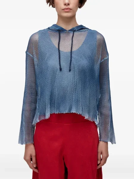 Bluza z kapturem Osklen z siateczką niebieska