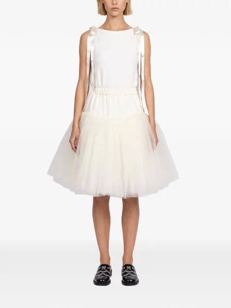 Fusta mini Simone Rocha din tul alb
