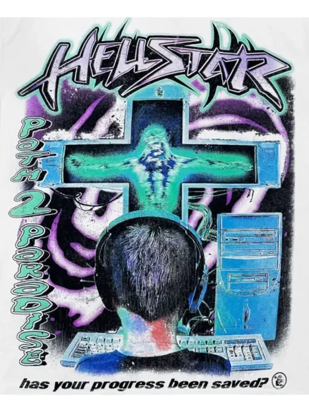 Tricou Hellstar cu imagine alb