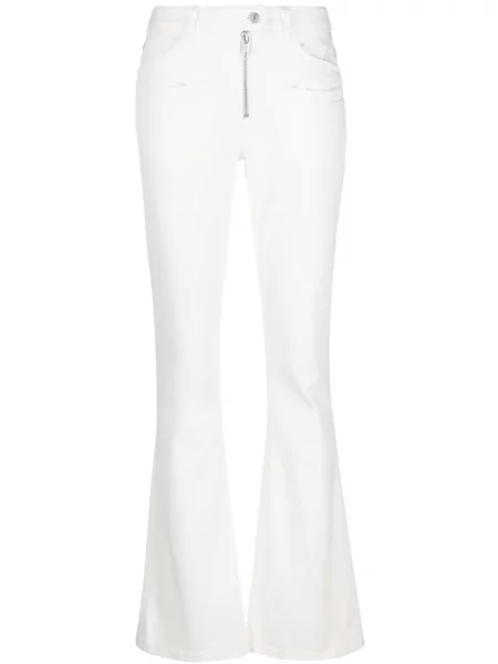 Jeansy dzwony Courreges z niską talią białe