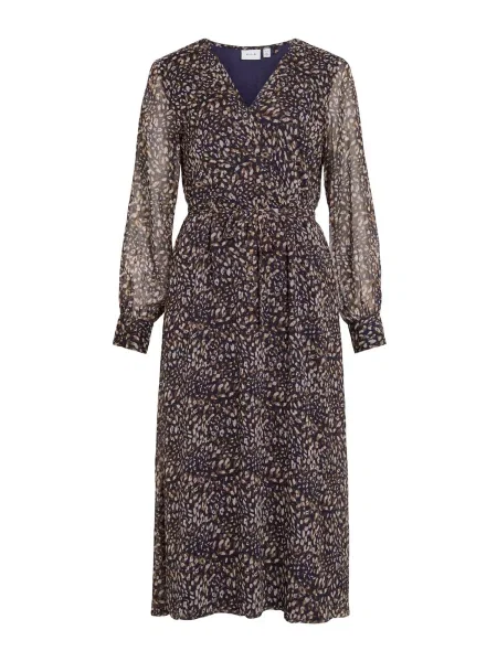 VILA Rochie VIFALIA maro / brocart / albastru violet alb