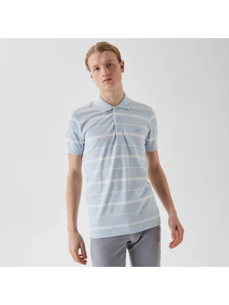 Поло Lacoste голубое