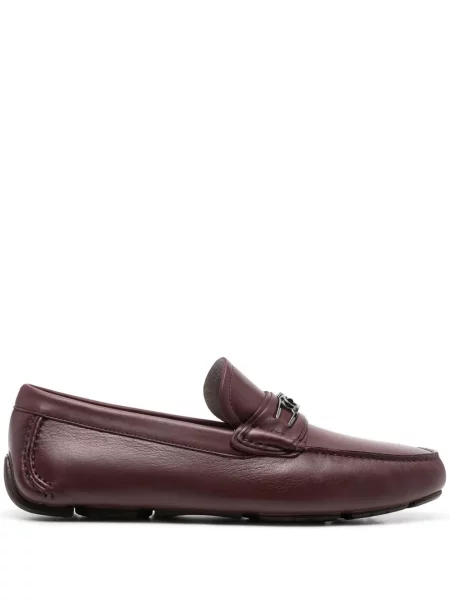 Pantofi loafer Ferragamo din piele cu cataramă roșu