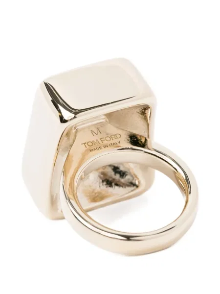 Inel Tom Ford cu imprimeu geometric auriu