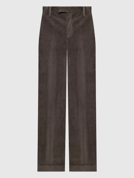 Вельветовые брюки Brunello Cucinelli зеленые