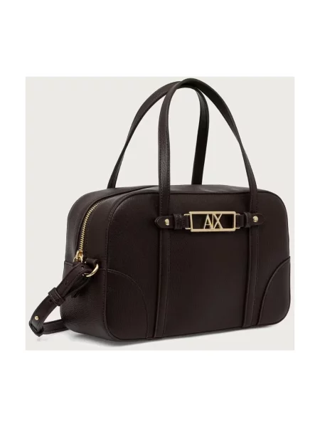Torebka Armani Exchange skórzana biznesowa brązowa