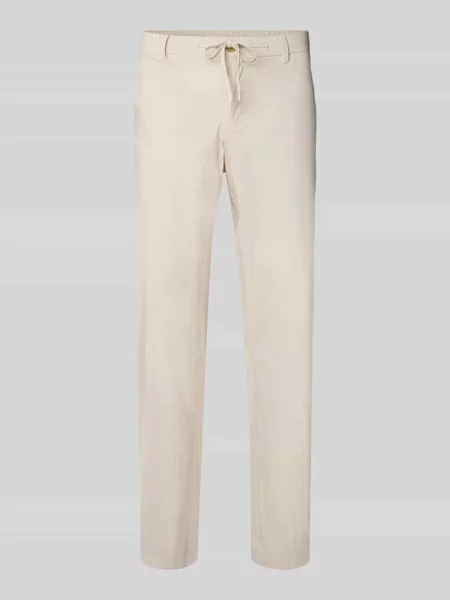 Spodnie o kroju slim fit z tunelem model ‘LERO’ Selected Homme beżowe
