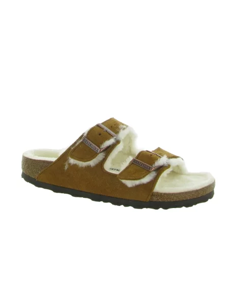 Klapki Birkenstock skórzane brązowe