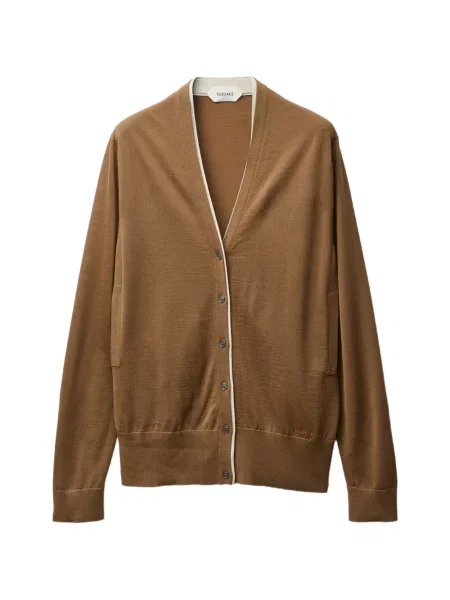 Cardigan Versace cu decolteu în V maro