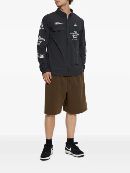 Lung tricou Nike cu cordon cu imagine negru