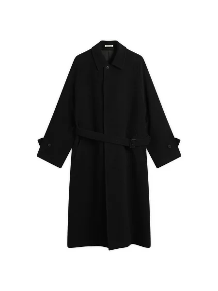 Kołnierzykowy płaszcz Auralee czarny