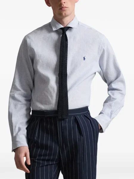 Tricou polo Polo Ralph Lauren cu dungi cu două rânduri de nasturi cu aplicații negru