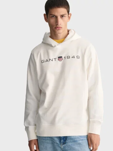 Толстовка Gant с принтом белая