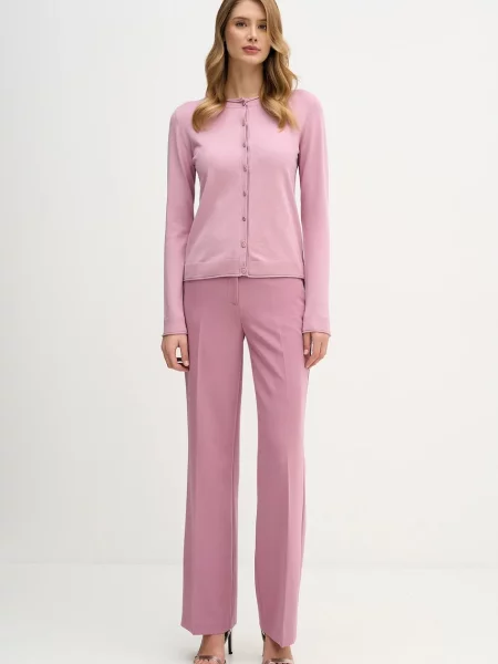 Штани Sisley прямі висока посадка бежевий