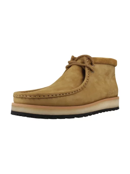 Botki Clarks skórzane brązowe