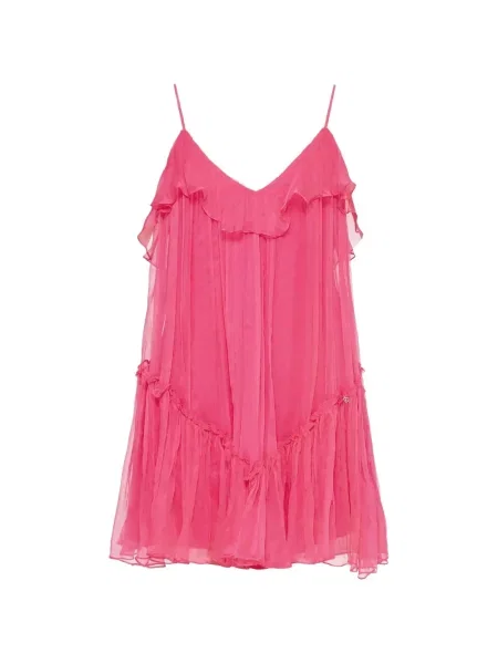Rochie mini Nissa de mătase roz