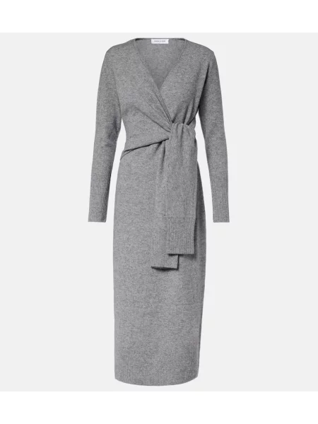 Rochie midi Veronica Beard de lână până la genunchi de costum gri