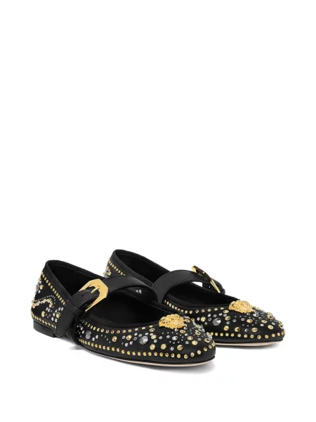 Balerini Versace fără toc negru