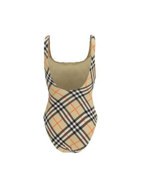 Strój kąpielowy Burberry w kratę beżowy