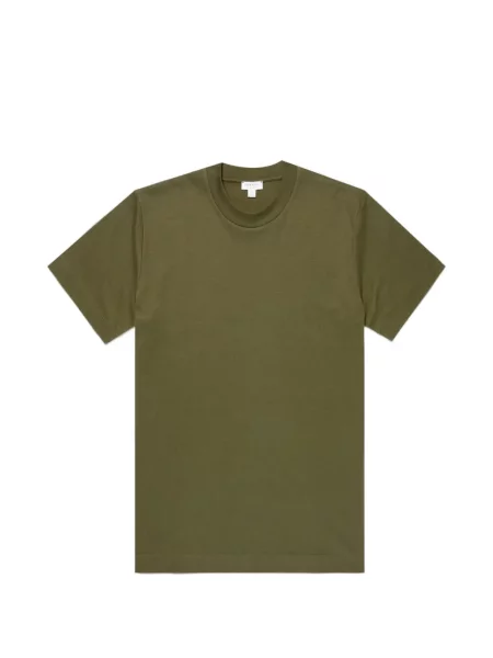 Scurt tricou Sunspel cu decolteu rotund verde