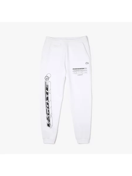 Lacoste Spodnie Dresowe Slim Fit Dwustronne białe