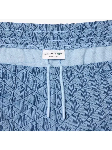 Lacoste Spodnie Dresowe Żakardowe Z Monogramem Paris granatowe