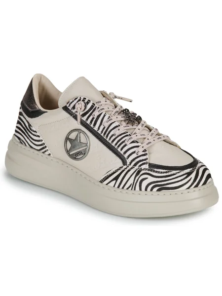 Pantofi Cetti cu model zebră alb