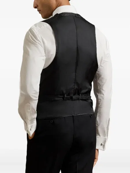 Jacquard prsluk Ralph Lauren Purple Label s paisley uzorkom crna