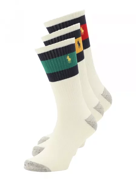 Polo Ralph Lauren Nogavice ecru / žafran / smaragd rdeča