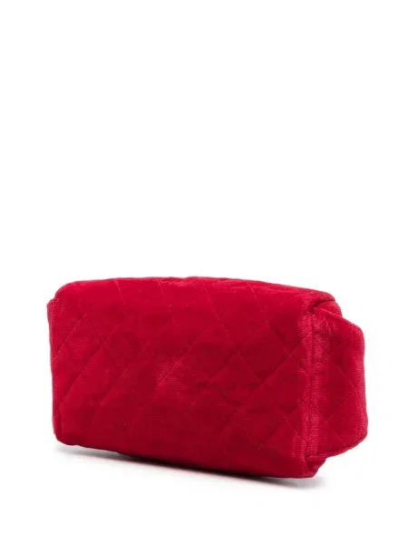 Prošívaný diamant pásek Chanel Pre-owned červený
